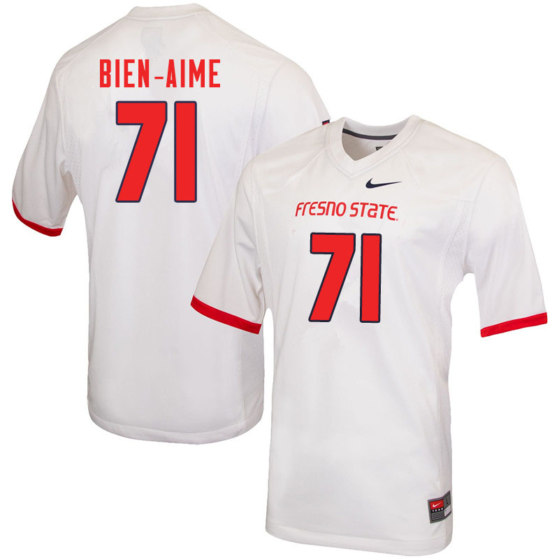 Men #71 Marc-David Bien-Aime Fresno State Bulldogs College Football Jerseys Sale-White